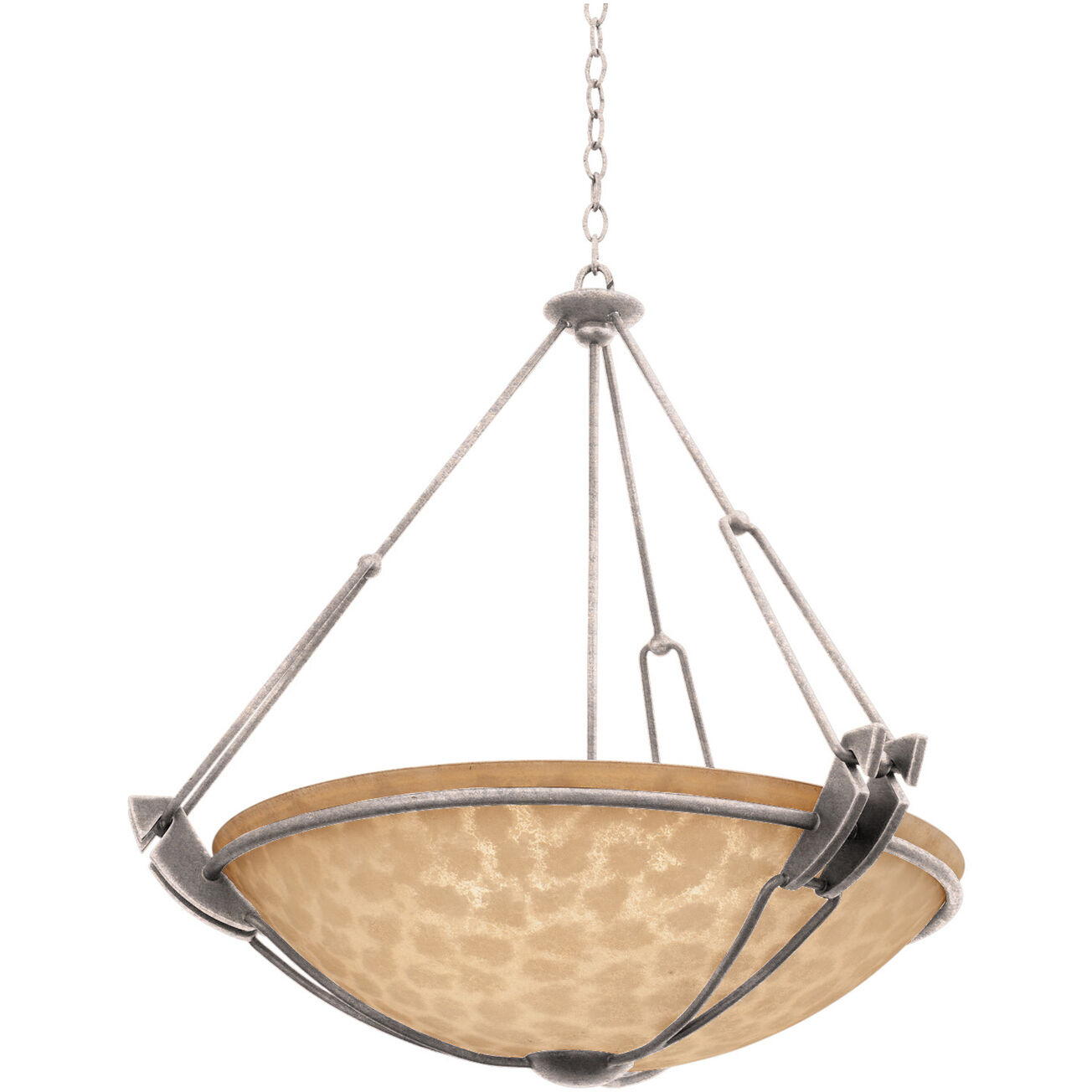 Grande 3 Light 24 inch Pearl Silver Pendant Ceiling Light
