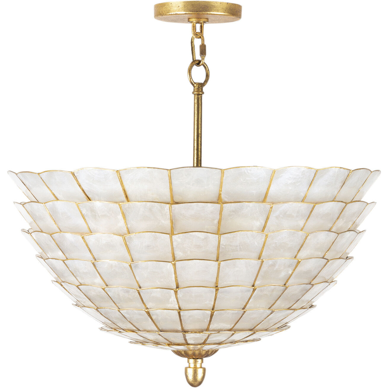 Samal 4 Light 20 inch Oxidized Gold Leaf Convertible Pendant Ceiling Light