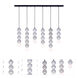 Pearls 6 Light 50 inch Matte Black Island Light Ceiling Light