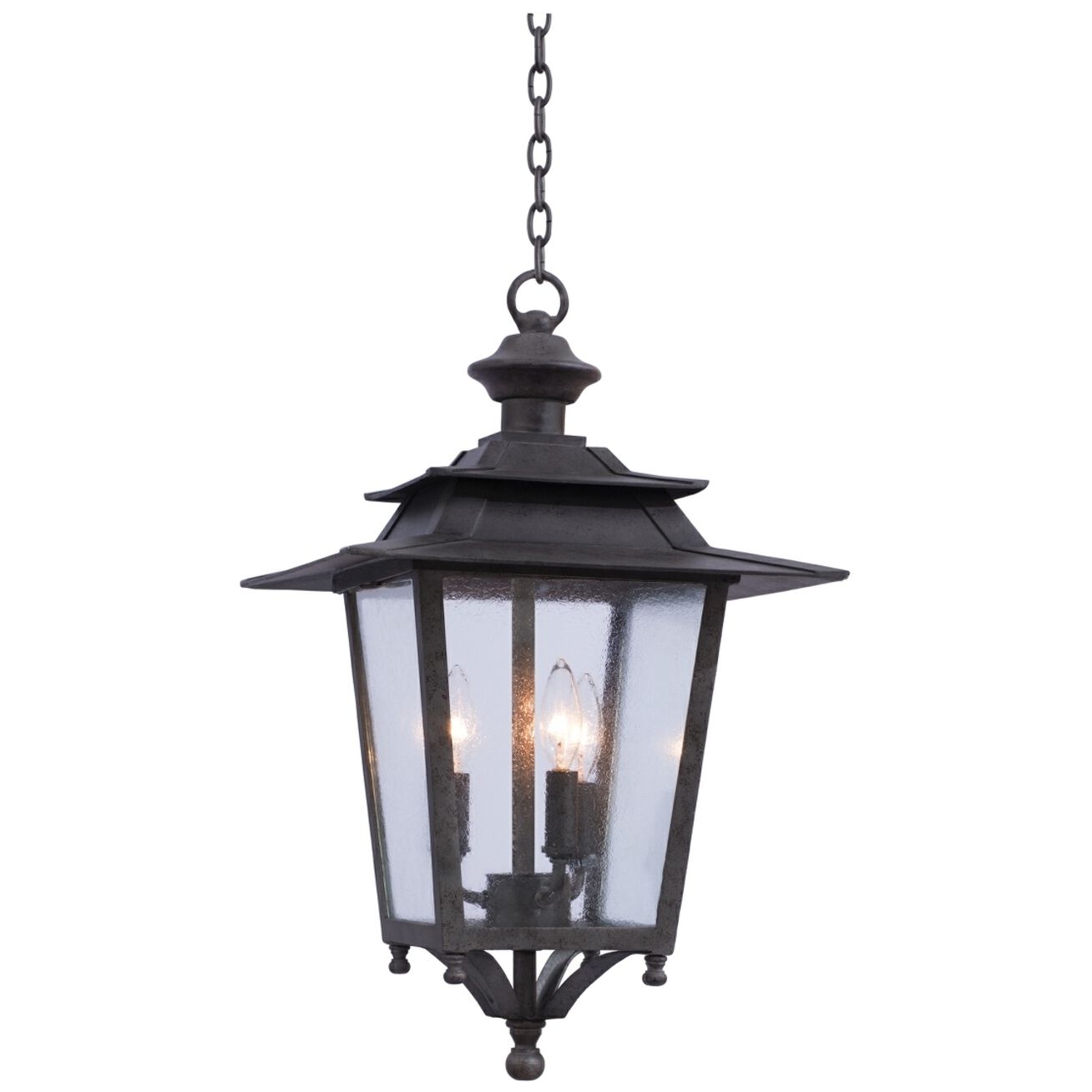 Saddlebrook 3 Light 14 inch Aged Iron Outdoor Hanging Lantern