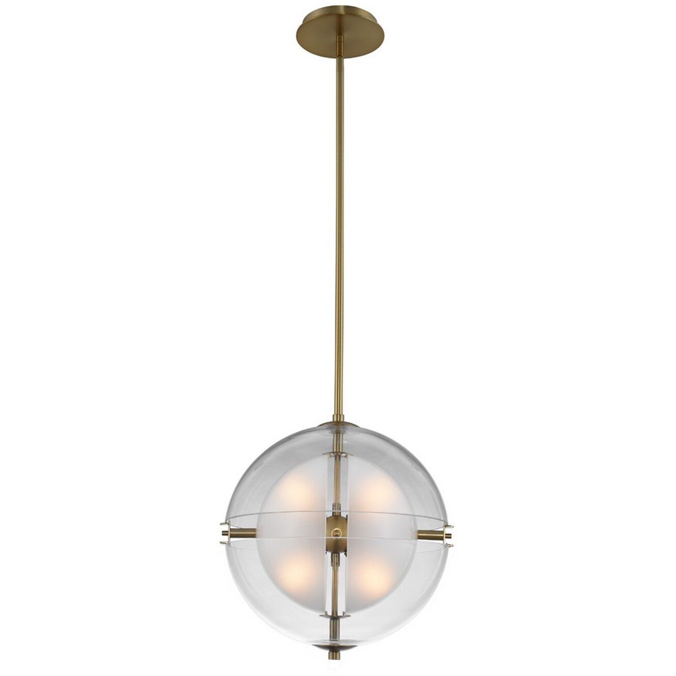 Sussex LED 14 inch Winter Brass Pendant Chandelier Ceiling Light