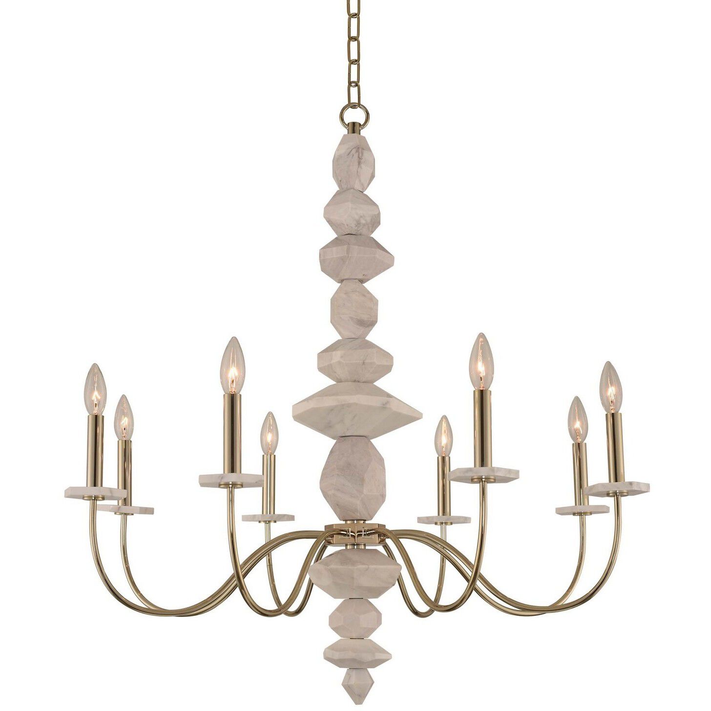 Carrara 8 Light 34 inch Champagne Gold Chandelier Ceiling Light