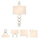 Carlyle Wall Sconce Wall Light in Champagne Silver Leaf, Off White