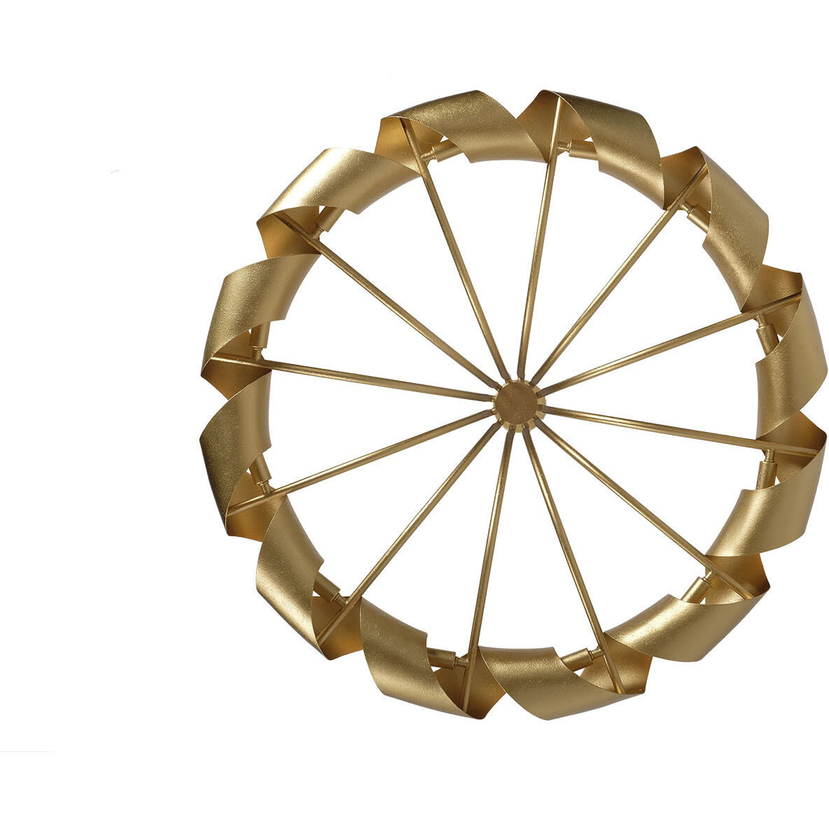 Ribbon 12 Light 36 inch Bright Gold Leaf Pendant Ceiling Light