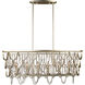 Dulce 6 Light 44 inch Champagne Silver Leaf Island Light Ceiling Light