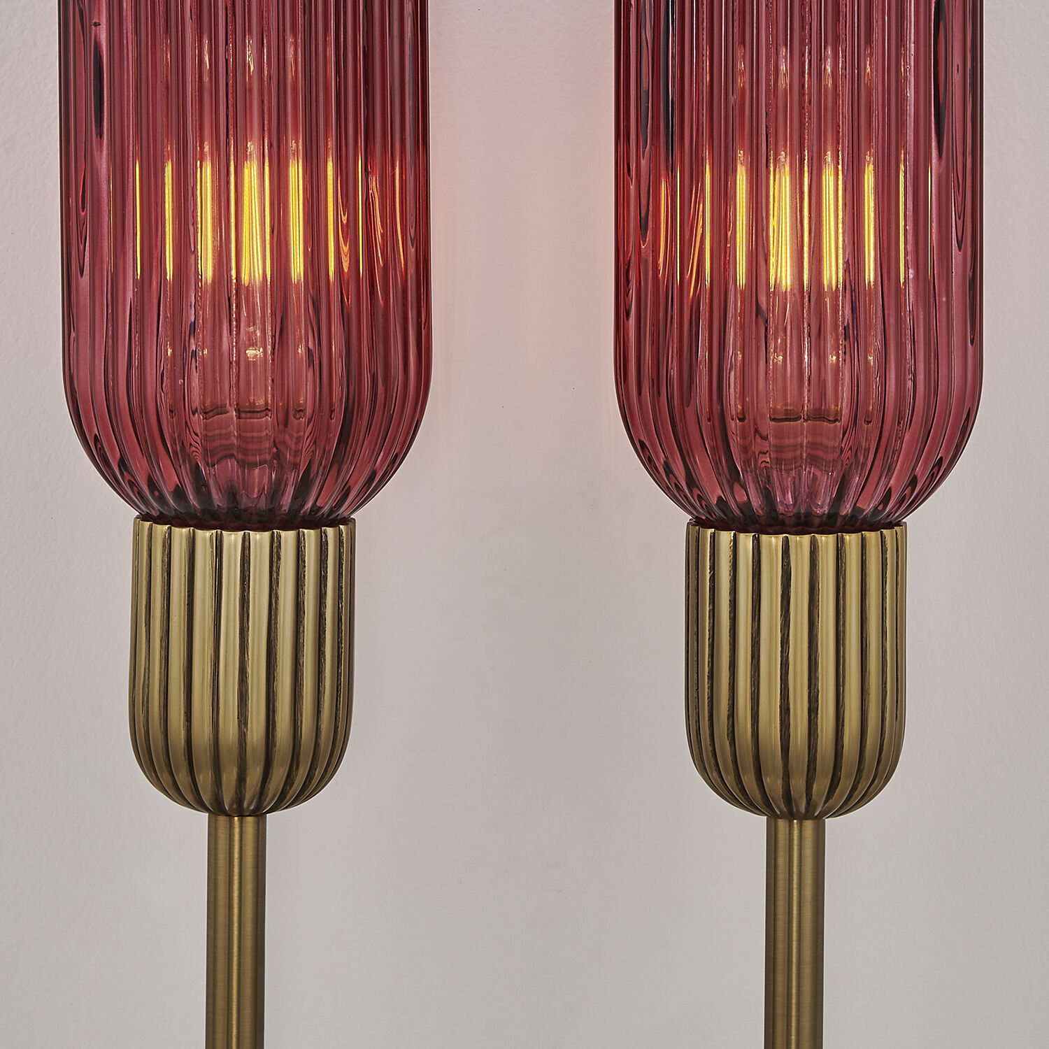 Verde 2 Light 10 inch Satin Brass Wall Sconce Wall Light in Magenta