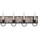 Laramie 4 Light 26 inch Black Iron Bath Vanity Wall Light
