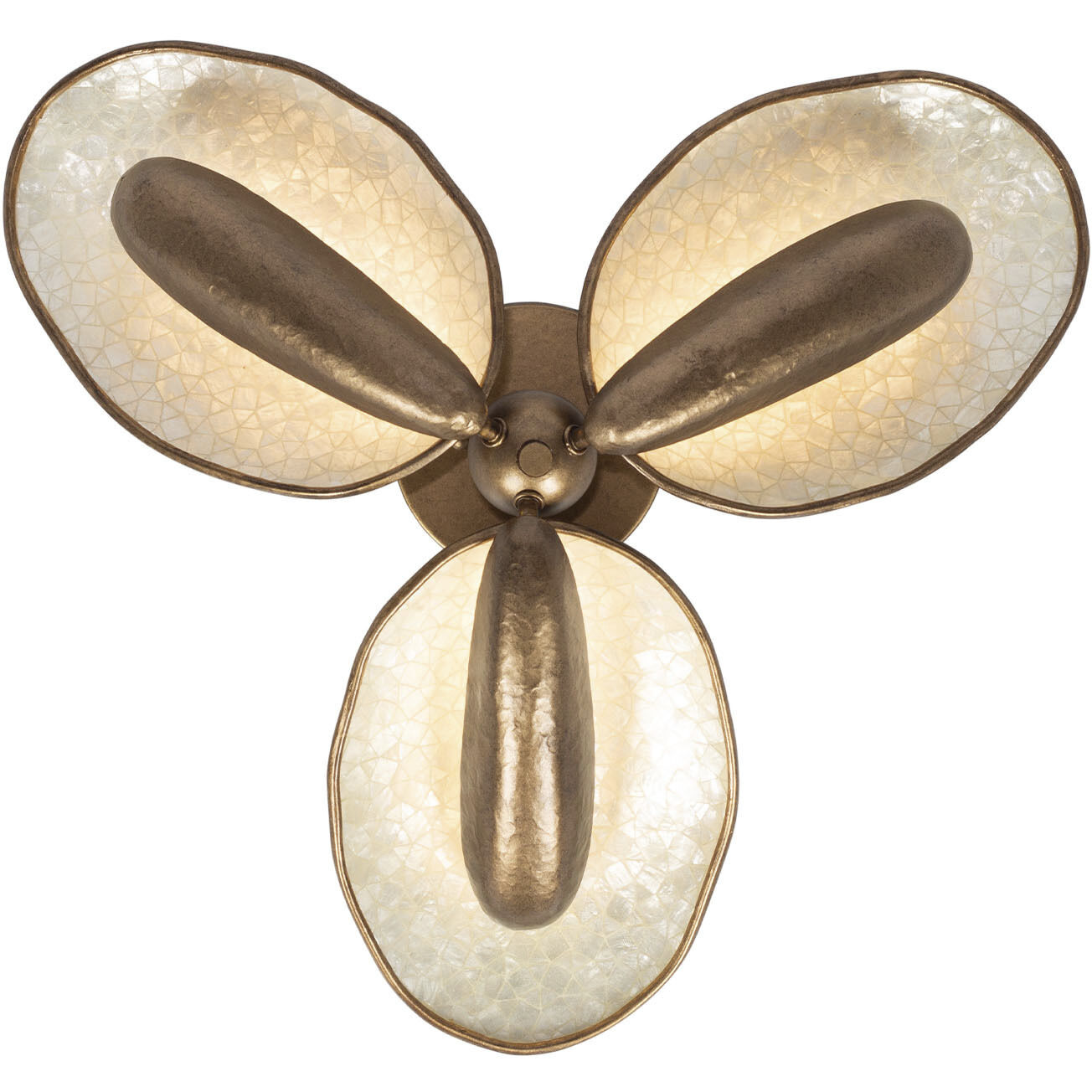 Spat 3 Light 24 inch Pearlized Antique Brass Semi Flush Mount Ceiling Light