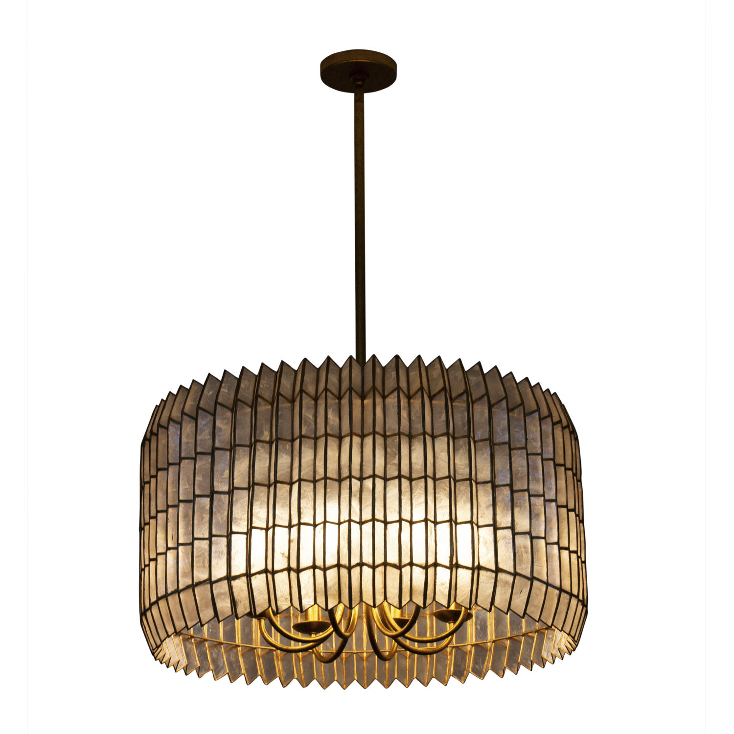 Fractal 8 Light 28 inch Oxidized Gold Leaf Chandelier Ceiling Light