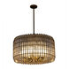 Fractal 8 Light 28 inch Oxidized Gold Leaf Chandelier Ceiling Light