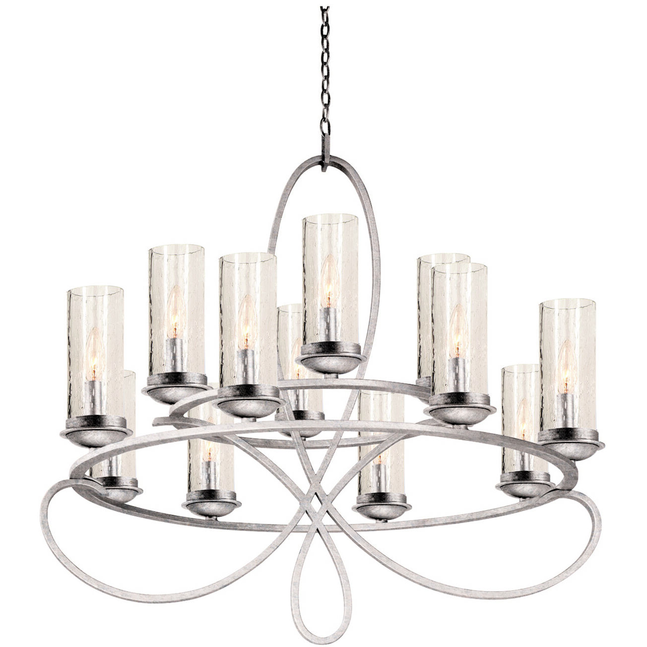 Grayson 12 Light 32 inch Pearl Silver Chandelier Ceiling Light