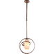 Monaco 1 Light 14 inch Antique Copper Mini Pendant Ceiling Light