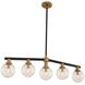 Cameo 5 Light 40 inch Matte Black Finish with Brushed Pearlized Brass Island Light Ceiling Light in Matte Black with Brushed Pearlized Brass