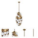 Damask 20 Light 16 inch White and Vintage Brass Large Foyer Ceiling Light, Large