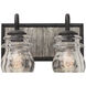 Bainbridge 2 Light 12 inch Black Iron Bath Vanity Wall Light
