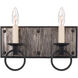 Laramie 2 Light 12 inch Black Iron Bath Vanity Wall Light