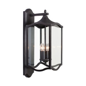 Lakewood Outdoor 4 Light 11 inch Aged Iron Wall Sconce Wall Light