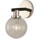 Cameo 1 Light 6 inch Matte Black With Nickel Accents Wall Sconce Wall Light