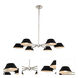Bruno 6 Light 34 inch Matte Black with Polished Nickel Chandelier Ceiling Light