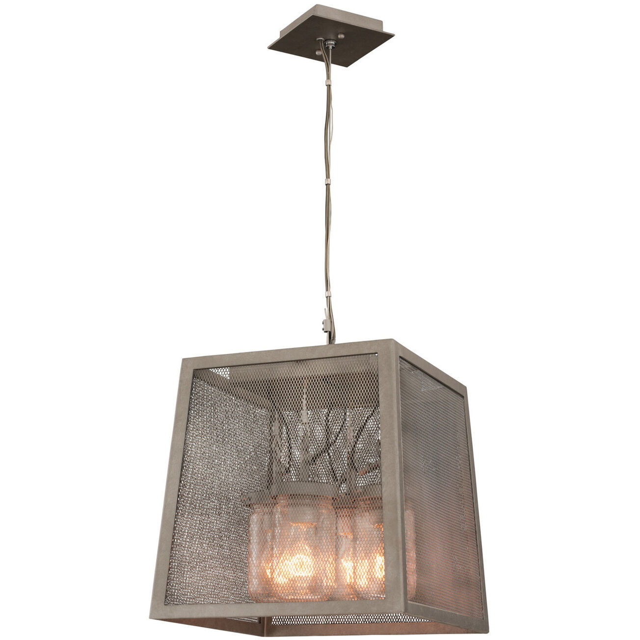 Highland 4 Light 14 inch Country Iron Pendant Ceiling Light