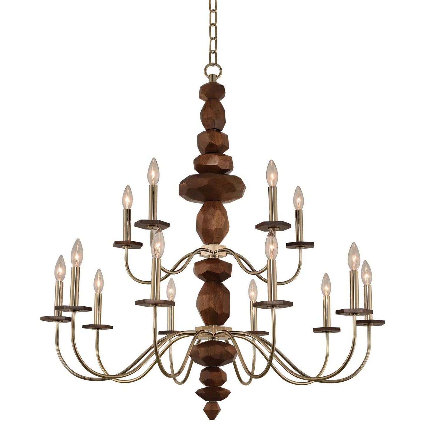 Lassen 15 Light 38 inch Champagne Gold Chandelier Ceiling Light
