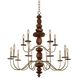 Lassen 15 Light 38 inch Champagne Gold Chandelier Ceiling Light
