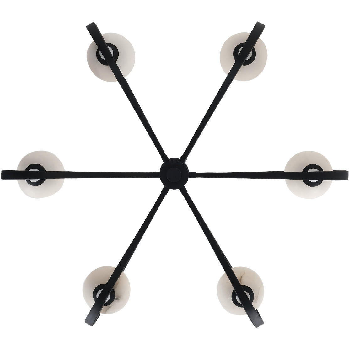 Elliptical 6 Light 44 inch Matte Black Pendant Ceiling Light