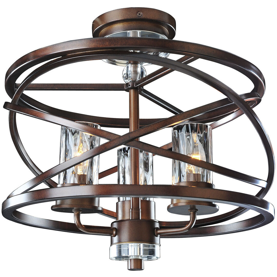 Bronze semi flush mount hot sale light