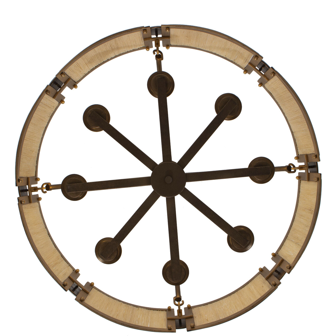 Button 8 Light 29 inch Pearlized Antique Brass and Modern Gold Pendant Ceiling Light