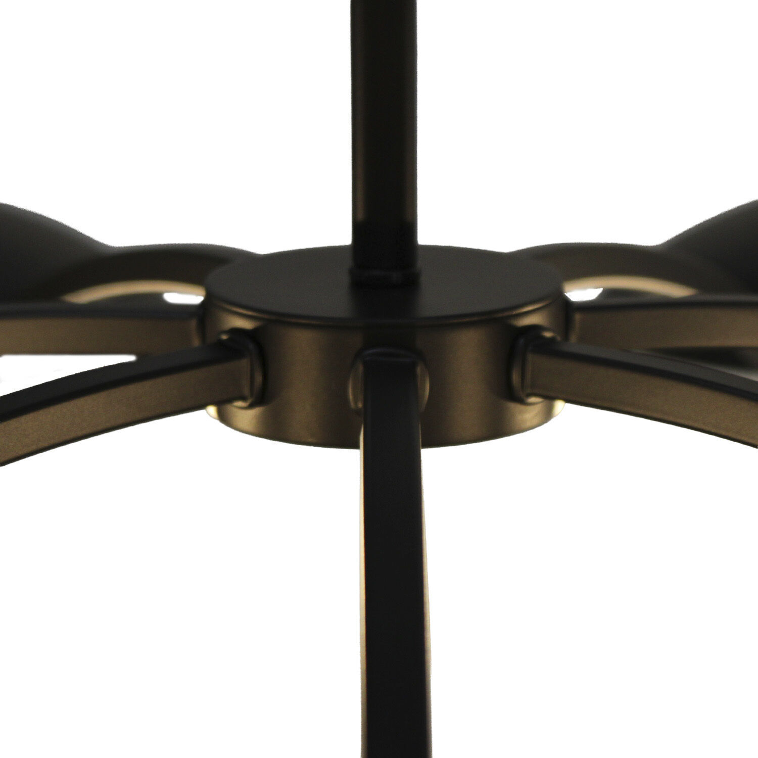 Redding LED 38 inch Matte Black with White and Brass Accent Chandelier Ceiling Light