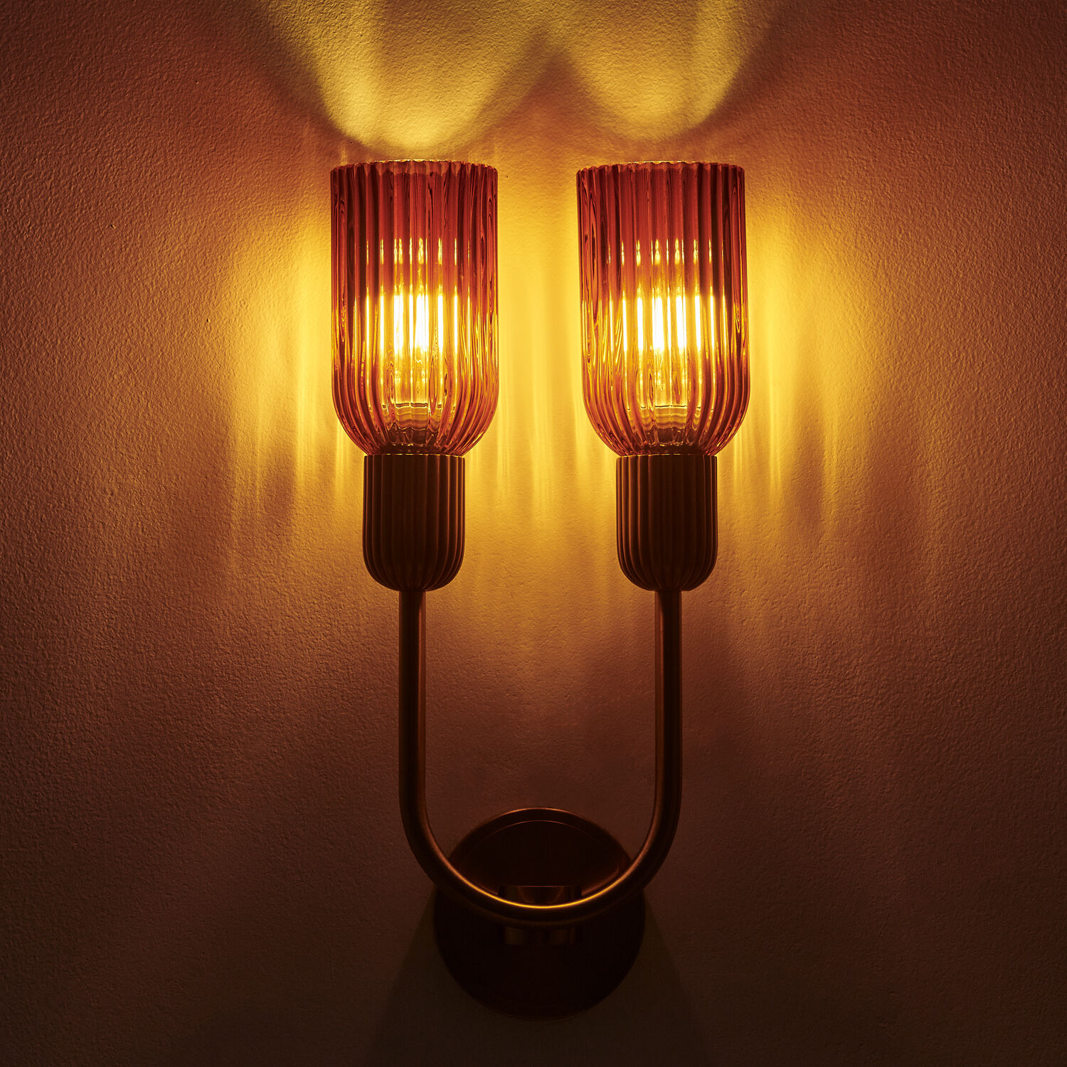 Verde 2 Light 10 inch Satin Brass Wall Sconce Wall Light in Magenta