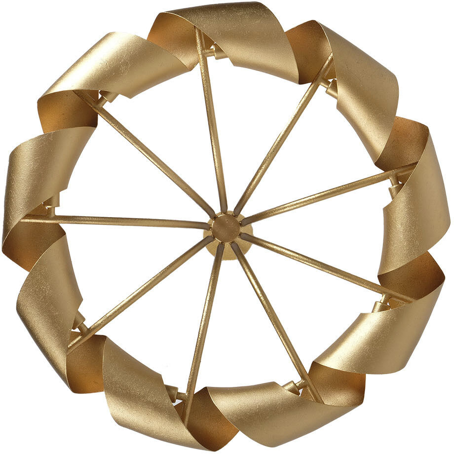 Ribbon 9 Light 28 inch Bright Gold Leaf Pendant Ceiling Light