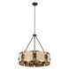 Button 8 Light 29 inch Pearlized Antique Brass and Modern Gold Pendant Ceiling Light
