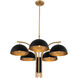 Marcel 5 Light 30 inch Matte Black with New Brass Chandelier Pendant Ceiling Light
