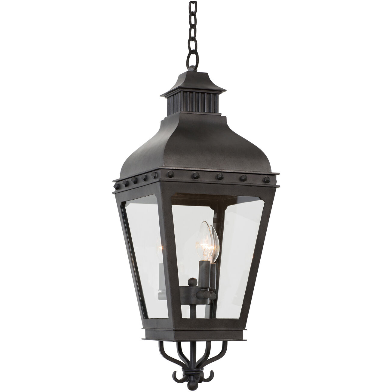 Winchester Outdoor 3 Light 10 inch Aged Iron Pendant Ceiling Light