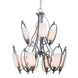 Kalco Lighting Mateo 9 Light Chandelier in Flecked Iron 7241FI