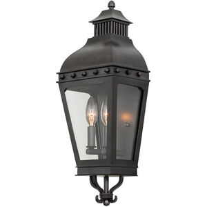 Winchester Outdoor 2 Light 8 inch Aged Iron Wall Pocket Wall Light