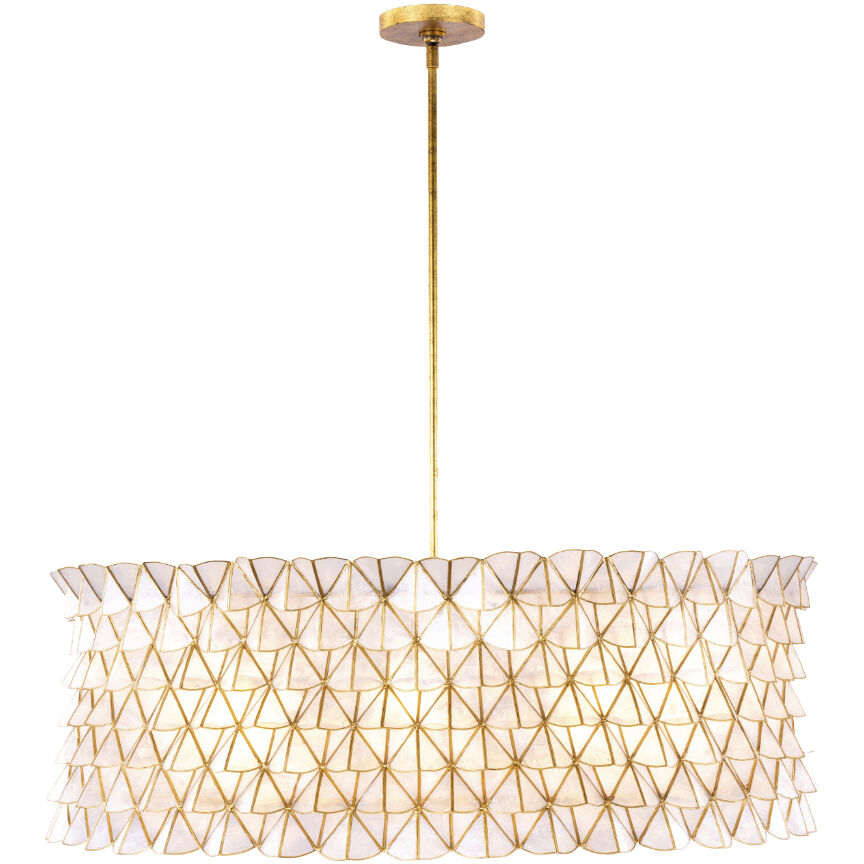 Kalco 520057OL Flair 8 Light 34 inch Oxidized Gold Leaf Pendant Ceiling Light