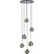 Pallina 6 Light 24 inch Satin Black Nickel Chandelier Ceiling Light in Smoked