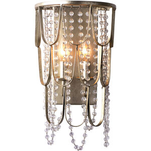 Dulce 2 Light 9 inch Champagne Silver Leaf Wall Sconce Wall Light