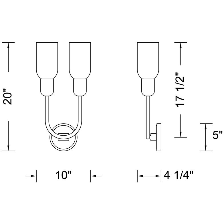 Verde 2 Light 10 inch Satin Brass Wall Sconce Wall Light in Magenta