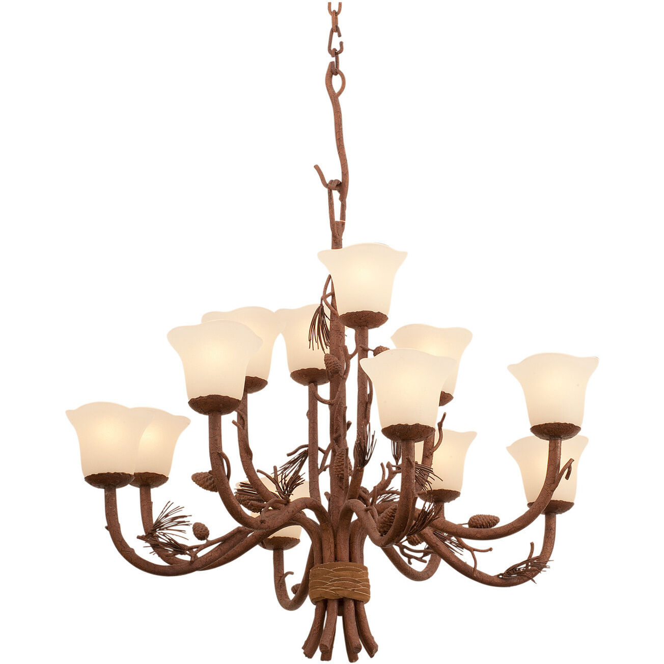 Ponderosa 12 Light 34.5 inch Ponderosa Chandelier Ceiling Light in Small Piastra (1255)
