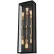 Ashland 6 Light 38 inch Matte Black with Sanded Gold Outdoor Wall Sconce