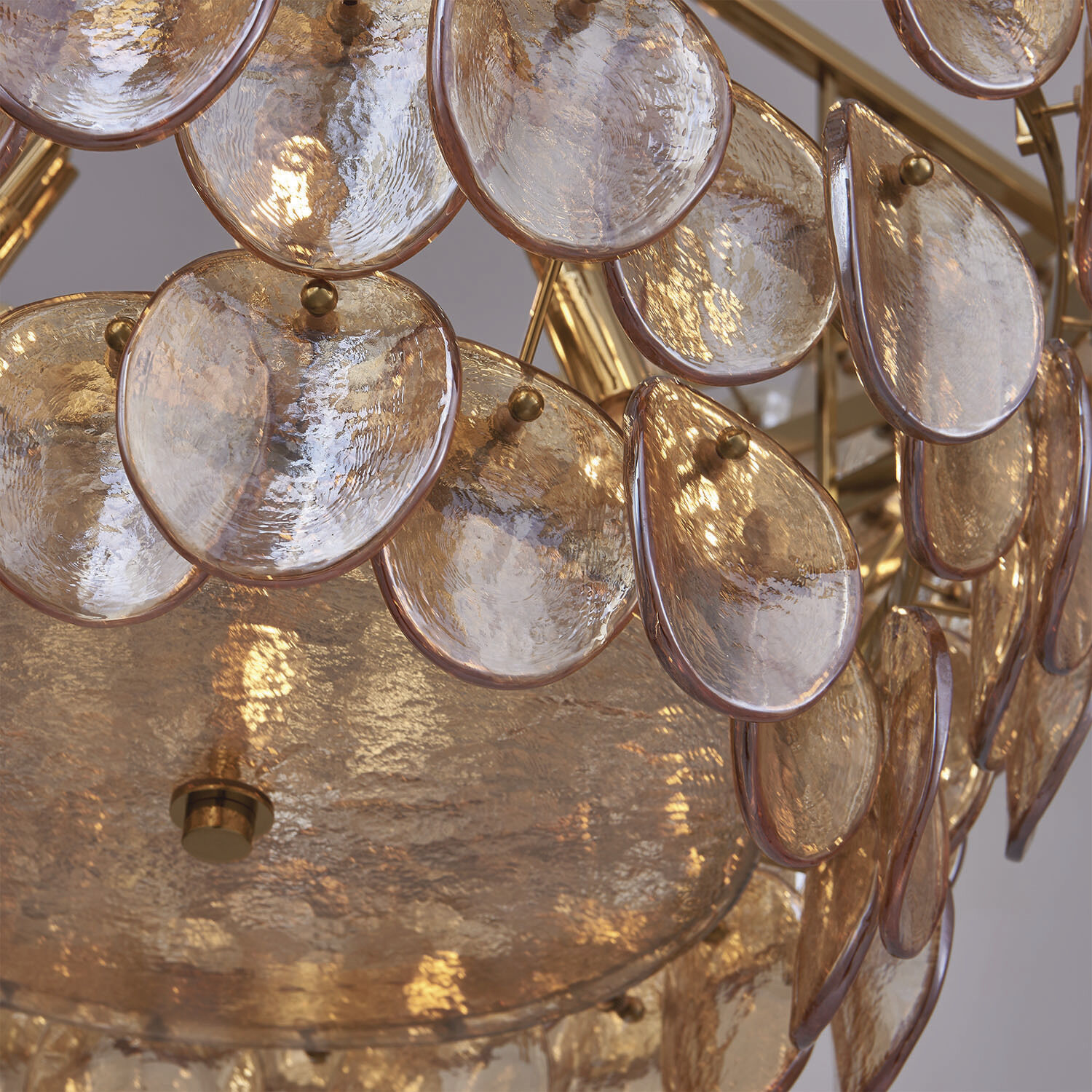 Uroko 14 Light 34 inch Polished Winter Brass Pendant Ceiling Light