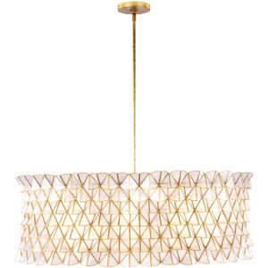 Flair 8 Light 34 inch Oxidized Gold Leaf Pendant Ceiling Light