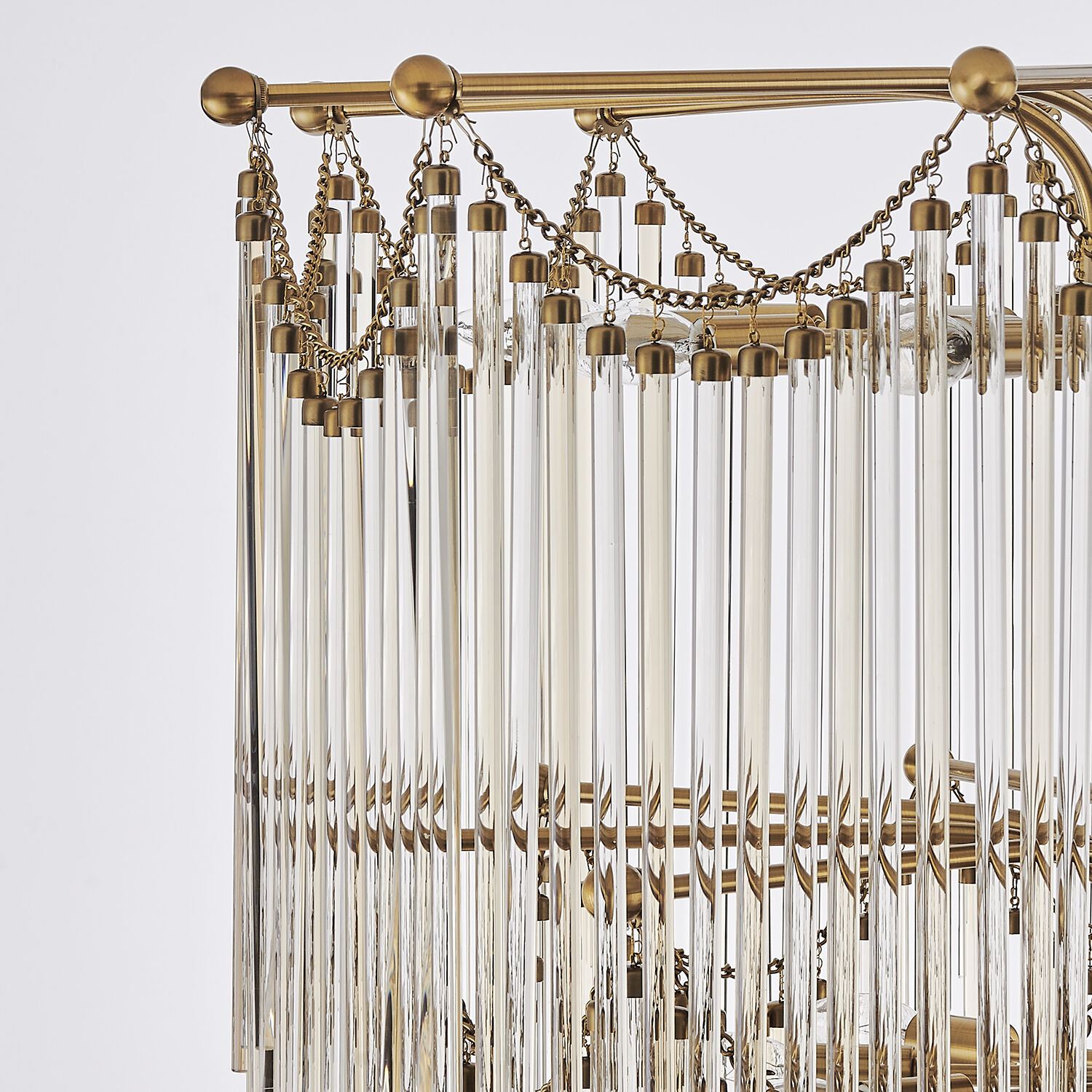 Adorn 40 Light 35.75 inch Vintage Brass Chandelier Ceiling Light