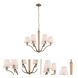 Curva 6 Light 27 inch Brushed Champagne Gold Chandelier Ceiling Light