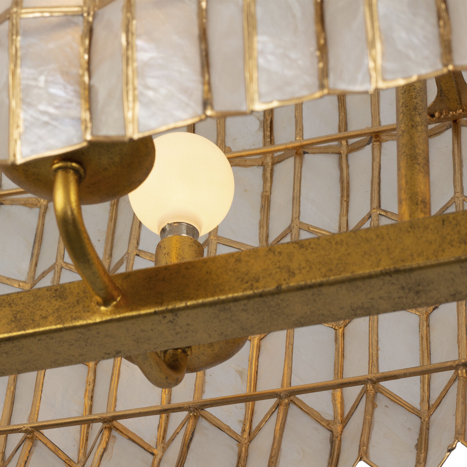 Fractal 10 Light 10.5 inch Oxidized Gold Leaf Linear Pendant Ceiling Light