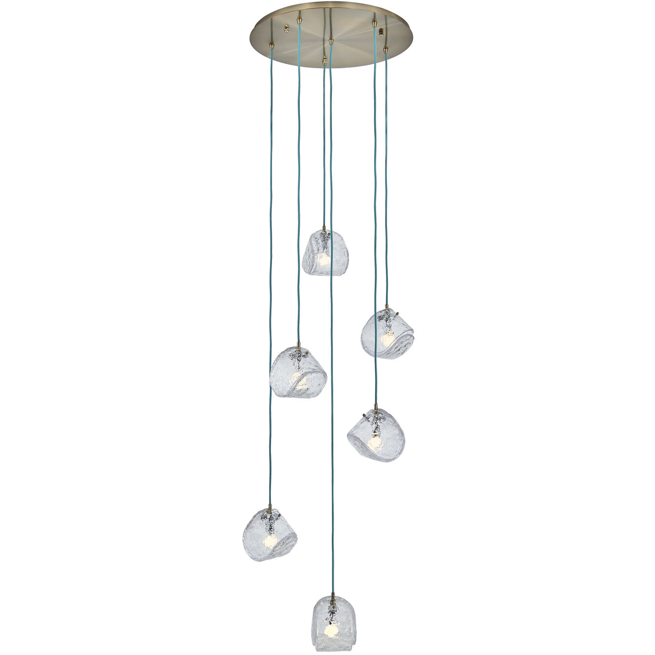 Pallina 6 Light 24 inch Winter Brass Chandelier Ceiling Light in Clear