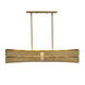Dos 6 Light 4 inch Rustic Gold and Brushed Gold Linear Pendant Ceiling Light